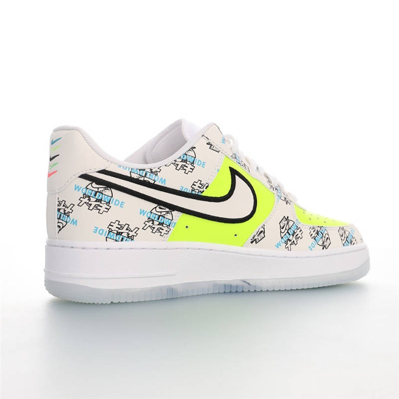 nike air force 1 - Blanco Negro Celeste Fluor