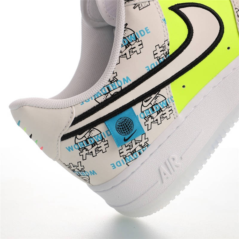 nike air force 1 - Blanco Negro Celeste Fluor