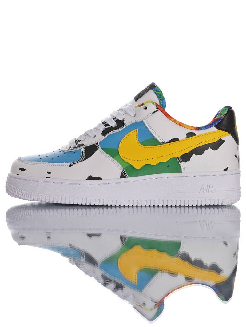 nike air force 1 - Blanco Verde Amarillo Celeste Negro