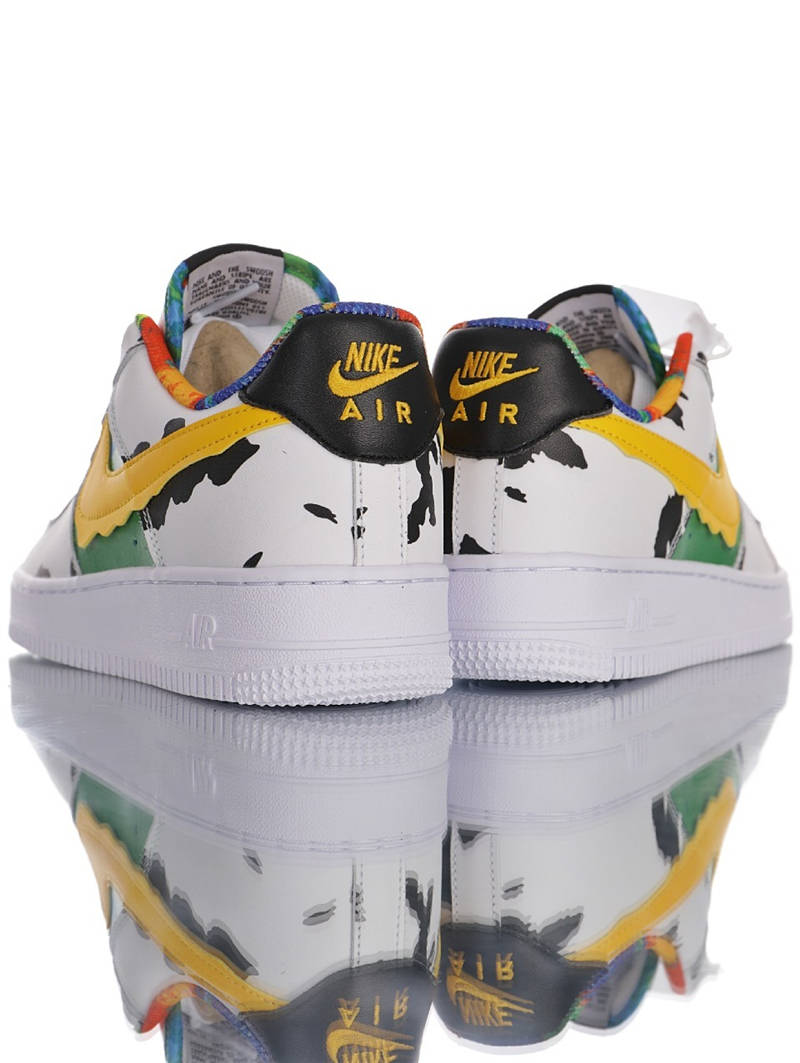 nike air force 1 - Blanco Verde Amarillo Celeste Negro