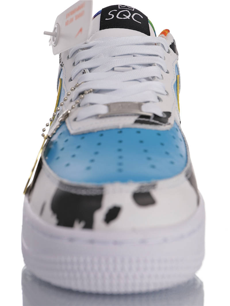 nike air force 1 - Blanco Verde Amarillo Celeste Negro