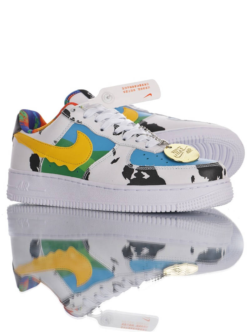 nike air force 1 - Blanco Verde Amarillo Celeste Negro