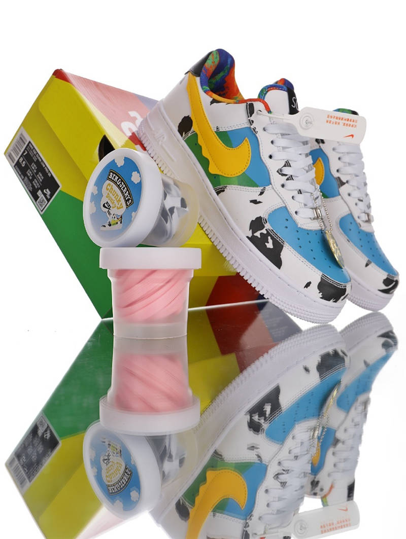 nike air force 1 - Blanco Verde Amarillo Celeste Negro