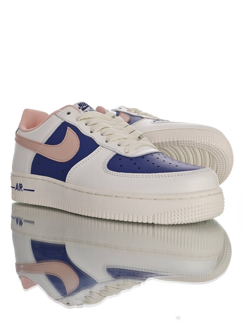 nike air force 1 - Blanco Rosado Azul