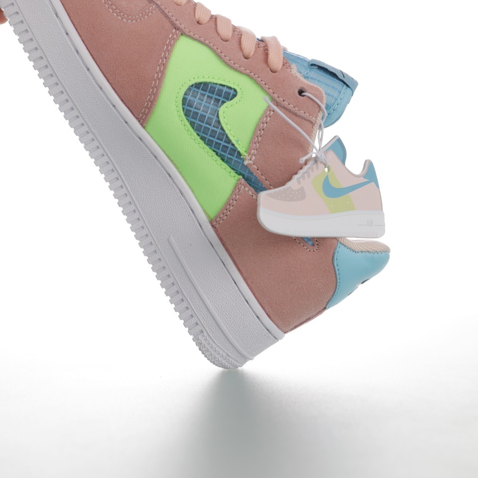nike air force 1 - Rosado Menta Celeste Blanco