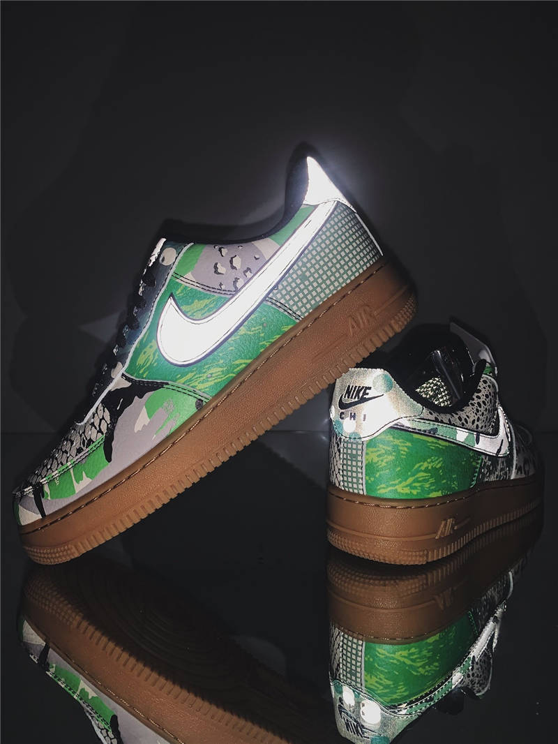 nike air force 1 - Verde Gris Blanco Negro Cafe