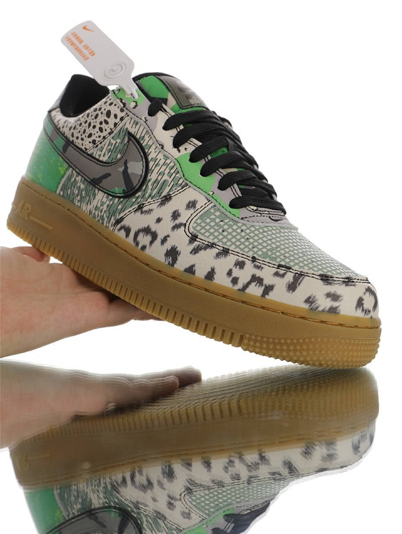 nike air force 1 - Verde Gris Blanco Negro Cafe