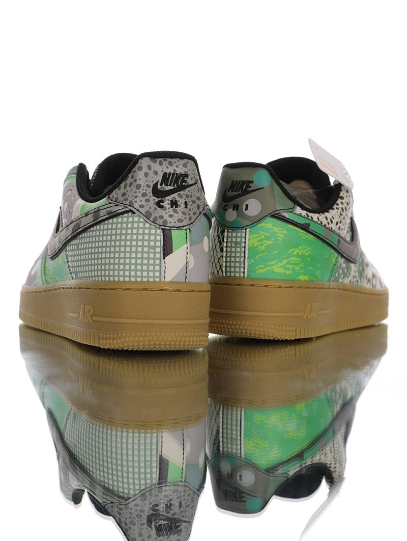 nike air force 1 - Verde Gris Blanco Negro Cafe