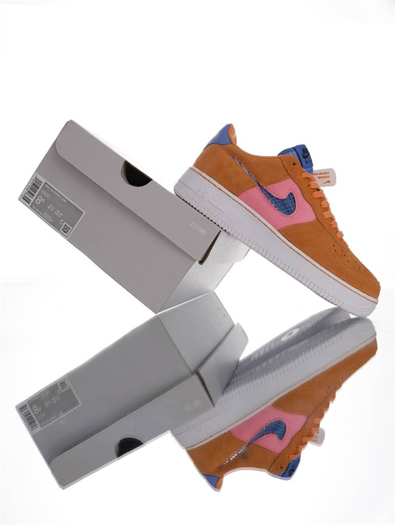 nike air force 1 - Cafe Rosado Azul Blanco