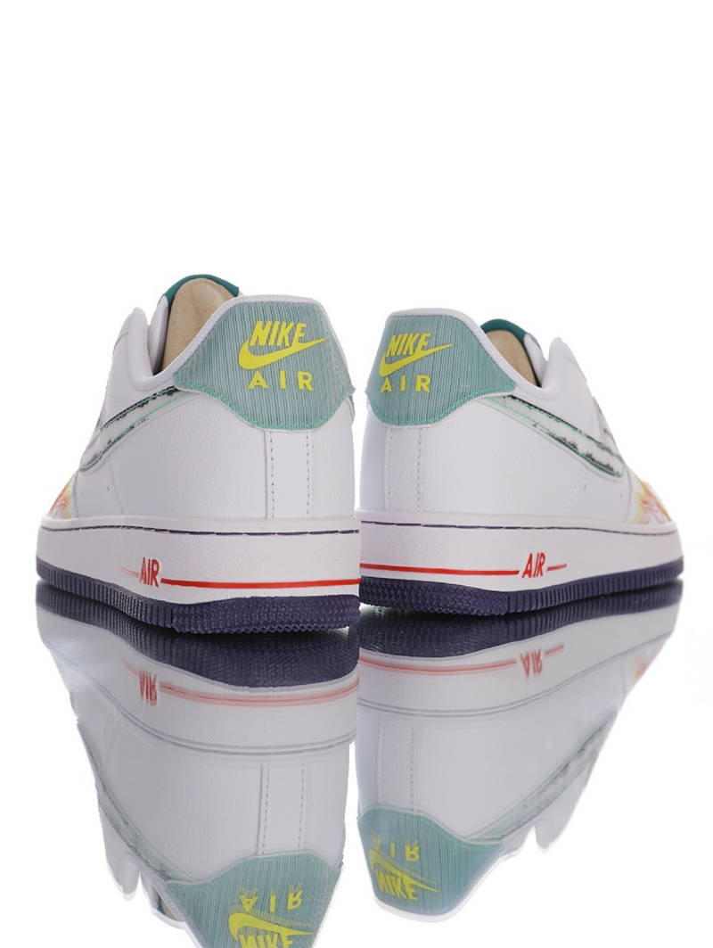 nike air force 1 - Blanco Negro Rojo Amarillo Verde