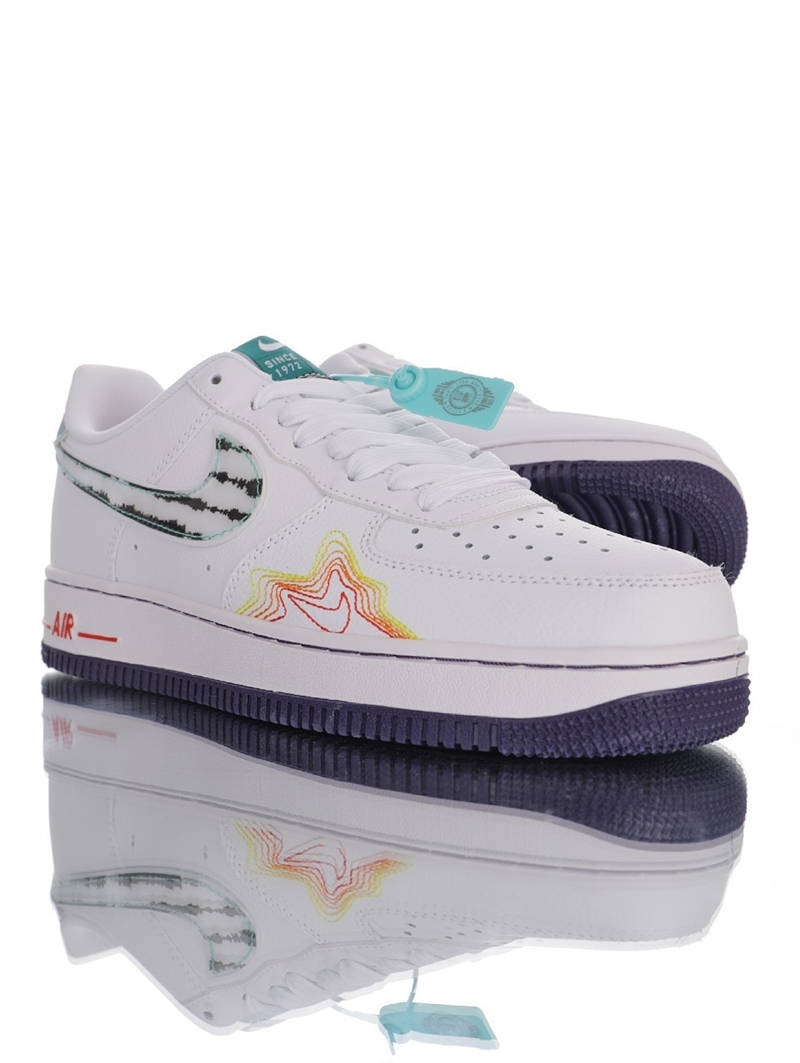 nike air force 1 - Blanco Negro Rojo Amarillo Verde