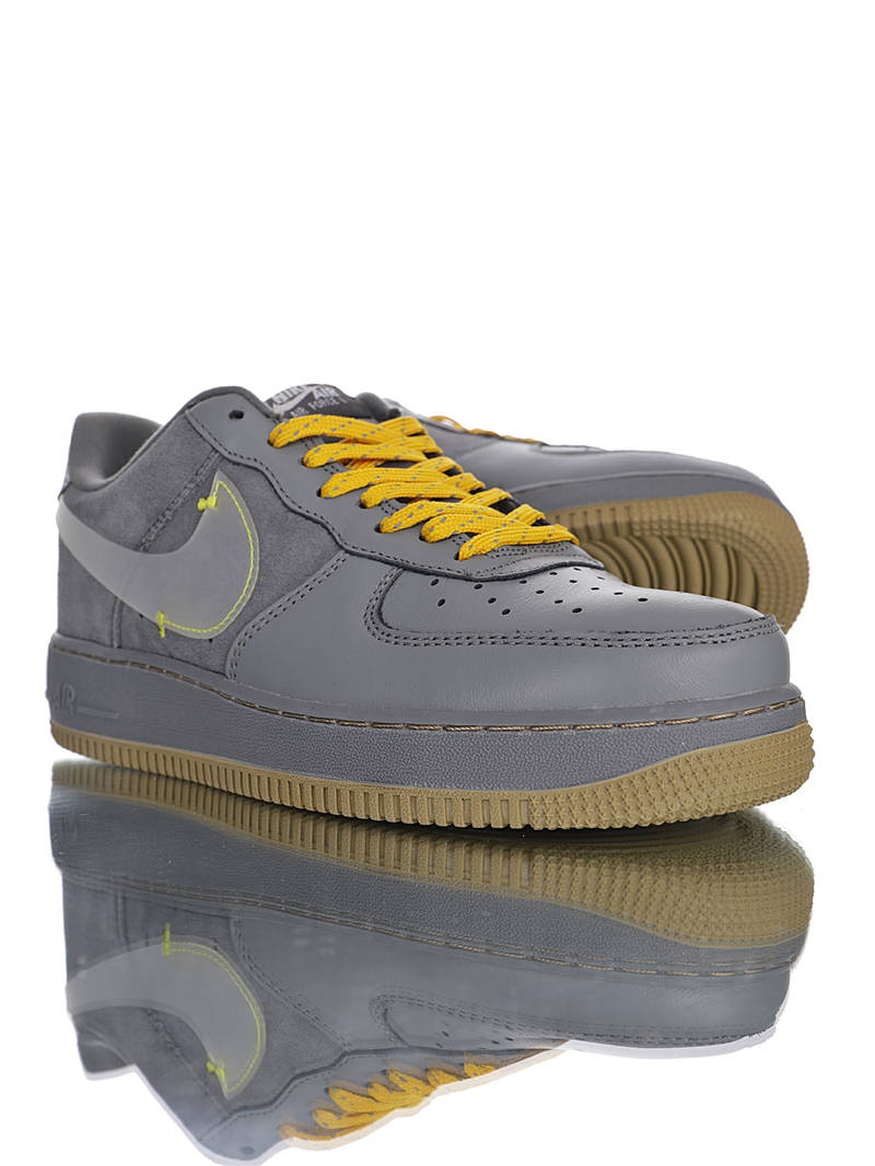 nike air force 1 - Gris Amarillo