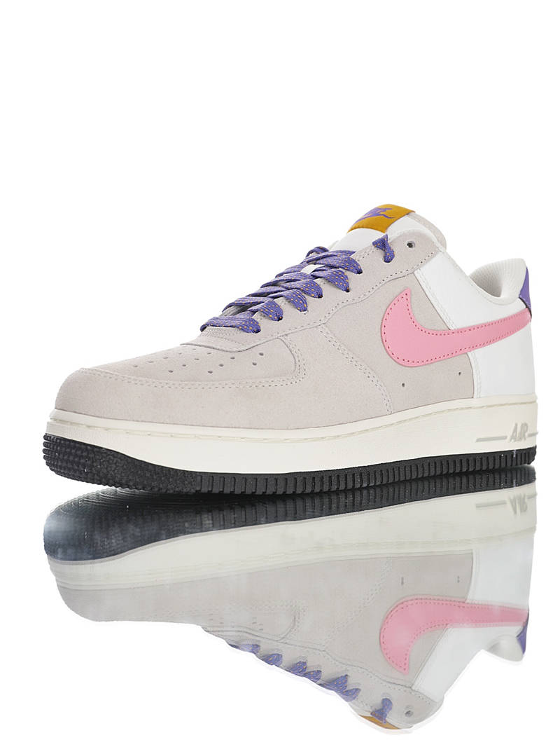 nike air force 1 - Blanco Gris Rosado Morado