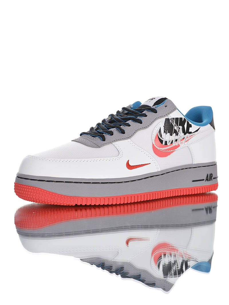 nike air force 1 - Blanco Gris Rojo Azul Negro