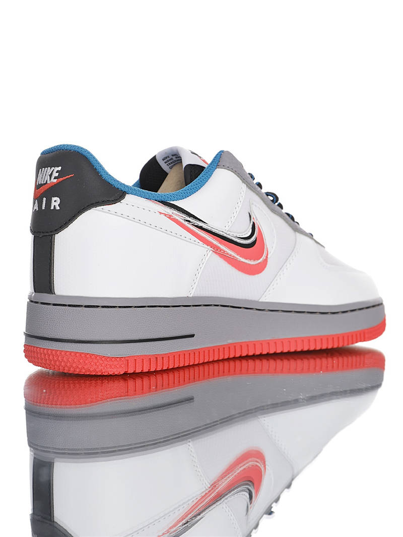 nike air force 1 - Blanco Gris Rojo Azul Negro