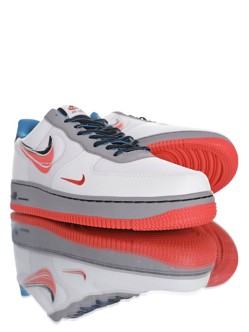 nike air force 1 - Blanco Gris Rojo Azul Negro
