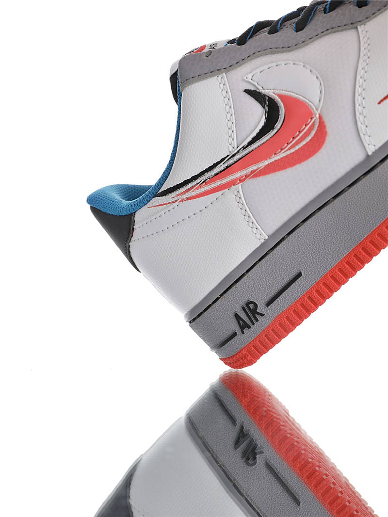 nike air force 1 - Blanco Gris Rojo Azul Negro