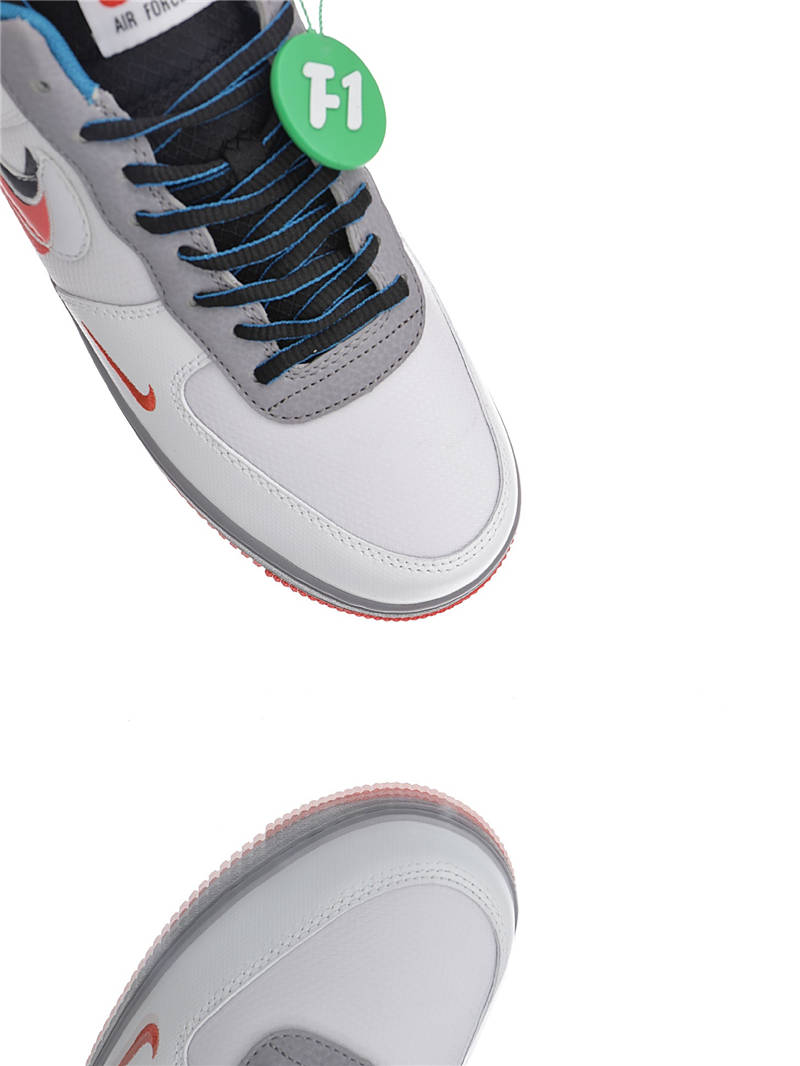 nike air force 1 - Blanco Gris Rojo Azul Negro