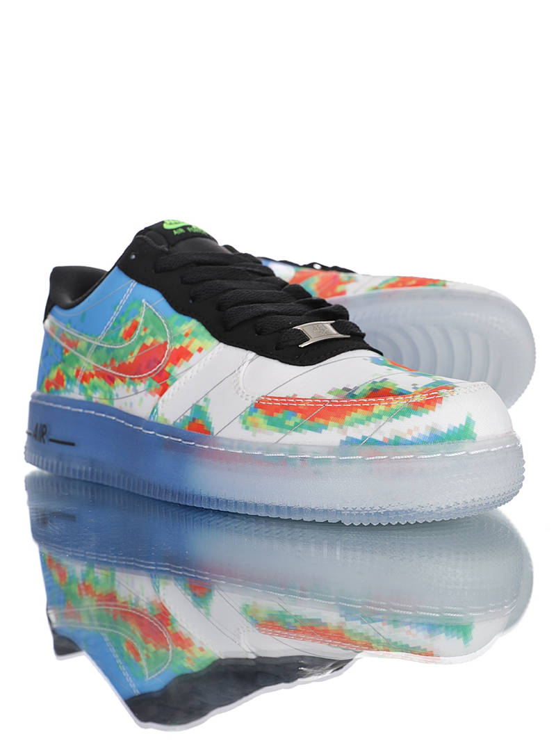 nike air force 1 - Blanco Negro Celeste Arcoiris