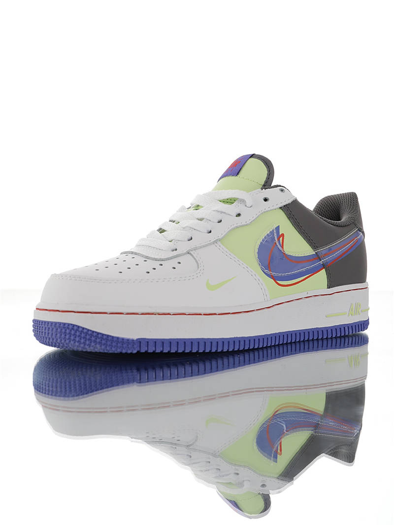 nike air force 1 - Blanco Morado Gris Verde