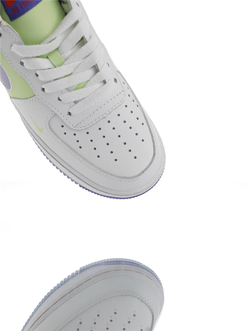 nike air force 1 - Blanco Morado Gris Verde