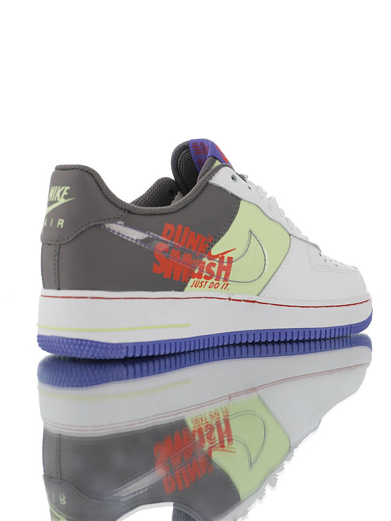 nike air force 1 - Blanco Morado Gris Verde