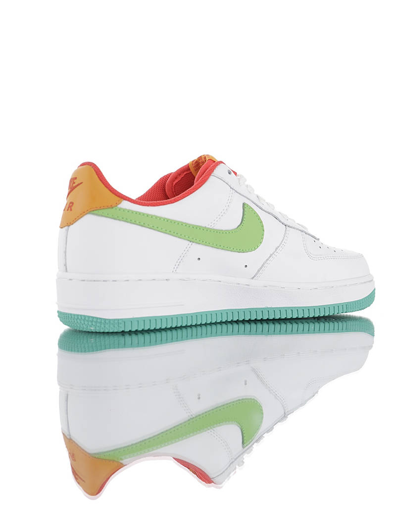 nike air force 1 - Blanco Verde Naranjo