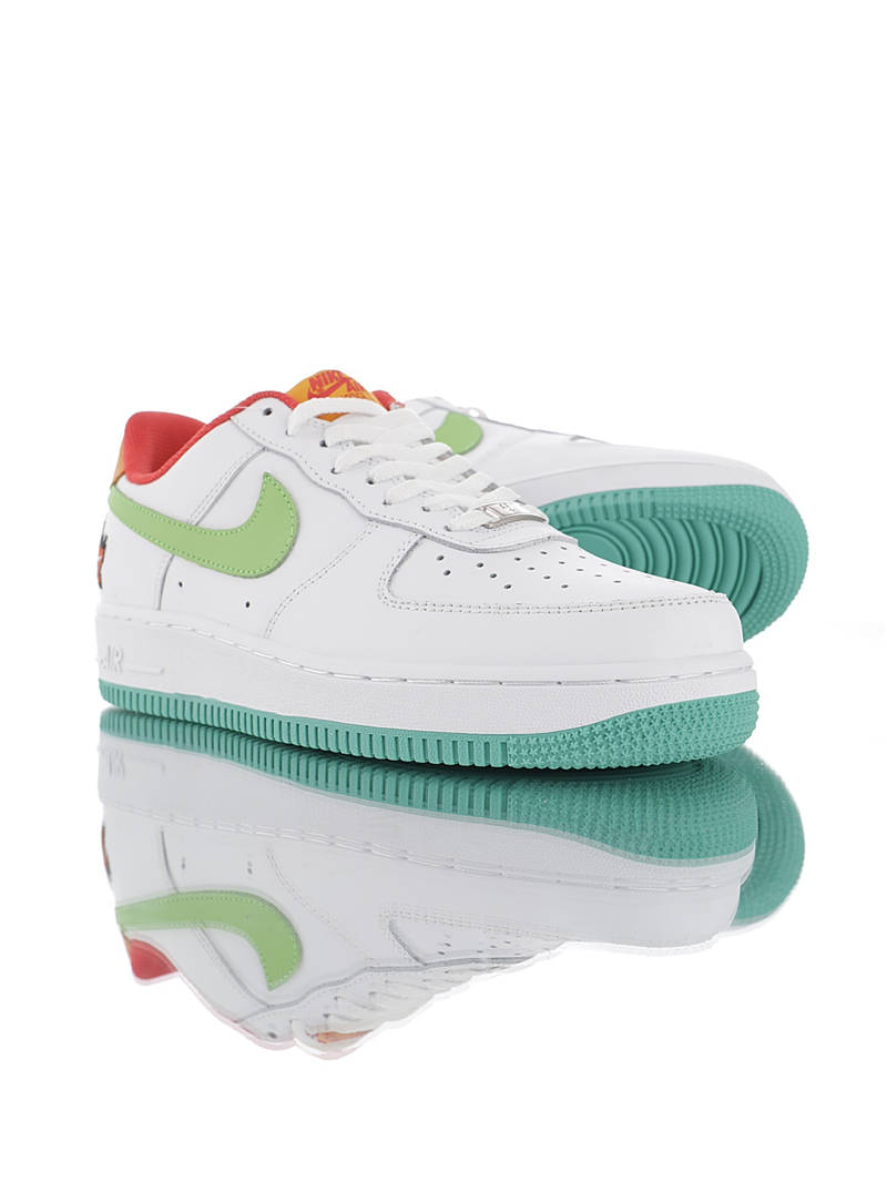 nike air force 1 - Blanco Verde Naranjo
