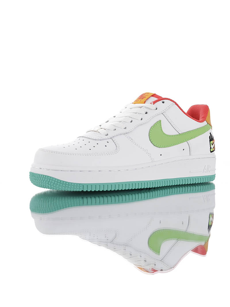nike air force 1 - Blanco Verde Naranjo