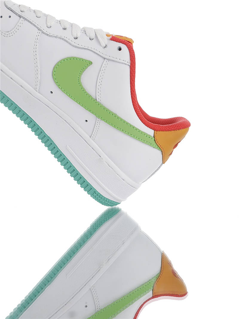 nike air force 1 - Blanco Verde Naranjo