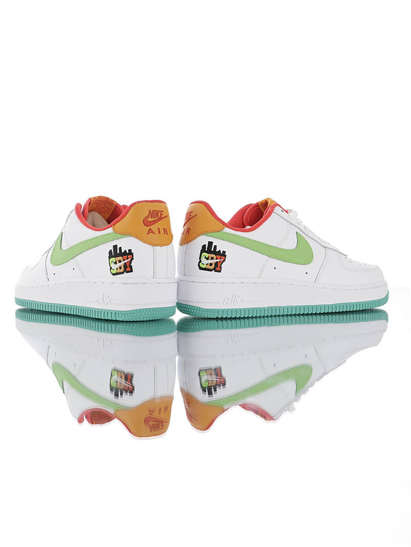 nike air force 1 - Blanco Verde Naranjo