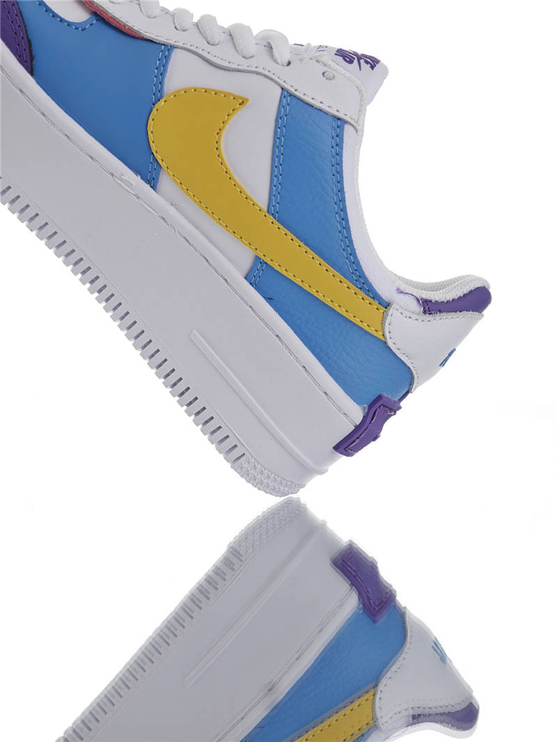 nike air force 1 - Blanco Morado Celeste Amarillo Rojo