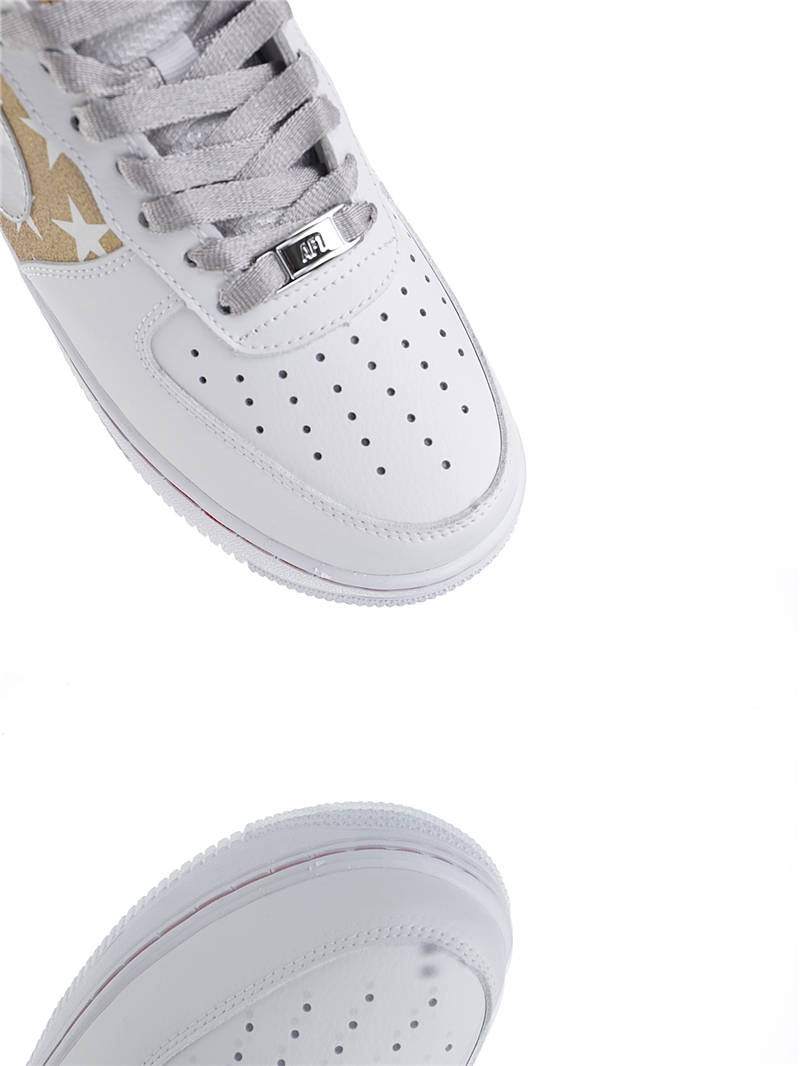 nike air force 1 - Blanco Dorado Plateado Rojo