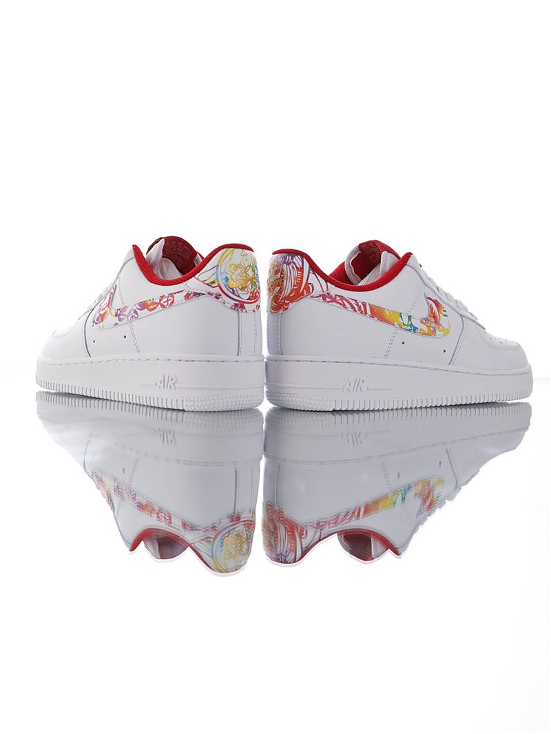 nike air force 1 - Blanco Rojo Arcoiris