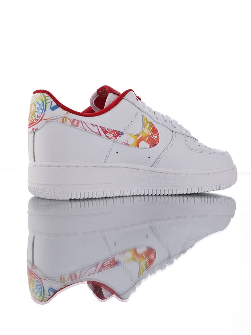 nike air force 1 - Blanco Rojo Arcoiris