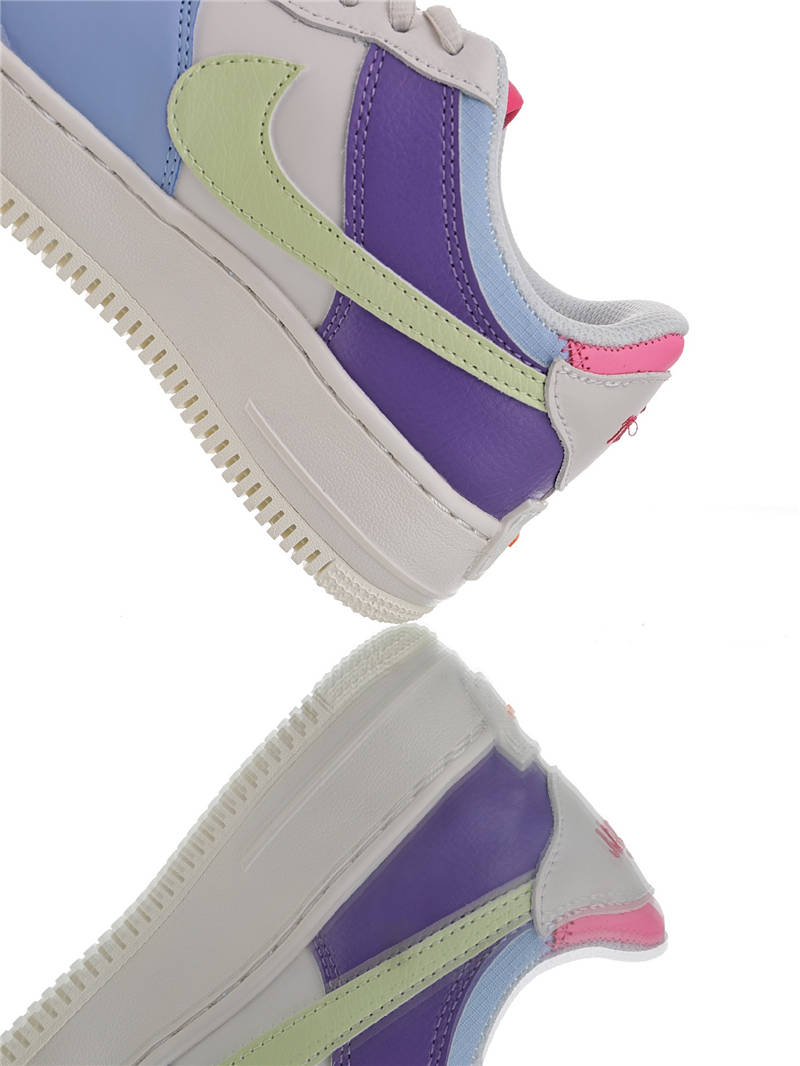 nike air force 1 - Blanco Morado Rosado Celeste Verde