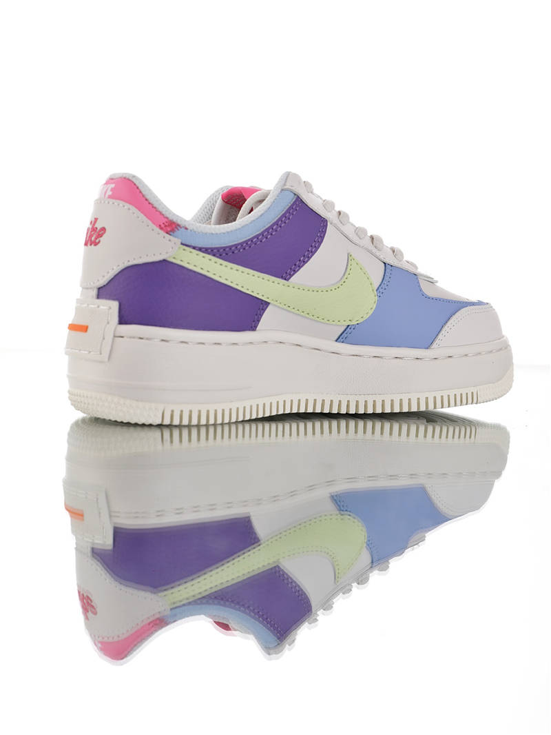 nike air force 1 - Blanco Morado Rosado Celeste Verde