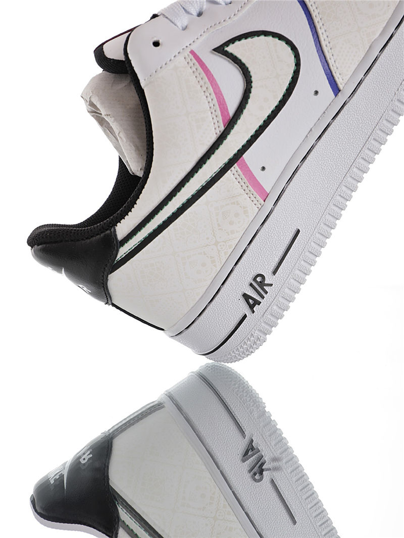 nike air force 1 - Blanco Negro Rosado Morado Amarillo Fluor