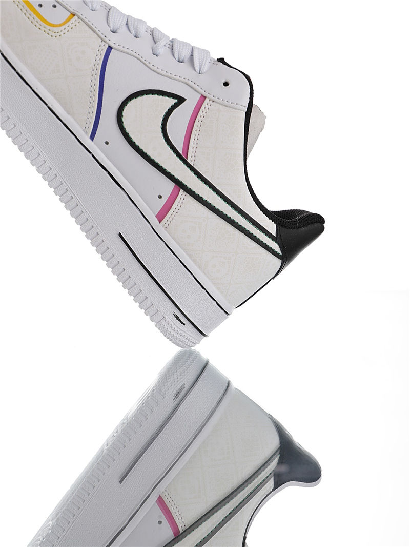 nike air force 1 - Blanco Negro Rosado Morado Amarillo Fluor