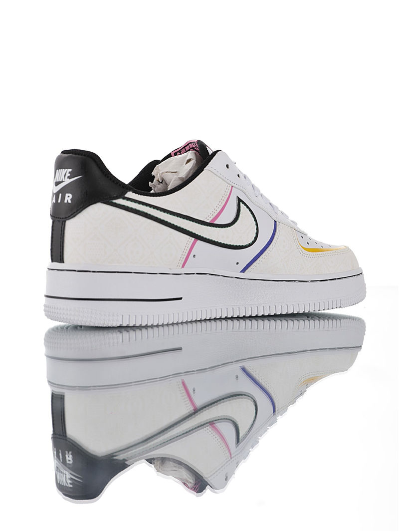 nike air force 1 - Blanco Negro Rosado Morado Amarillo Fluor