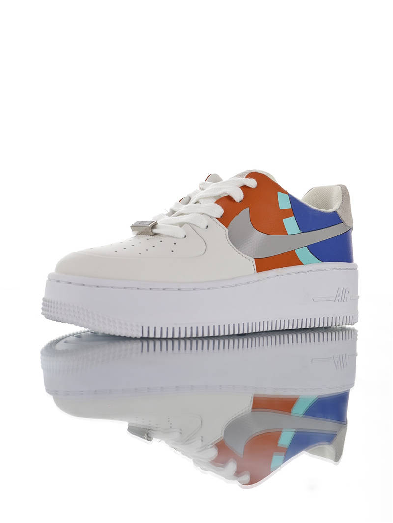 nike air force 1 - Naranjo Azul Celeste Gris Blanco