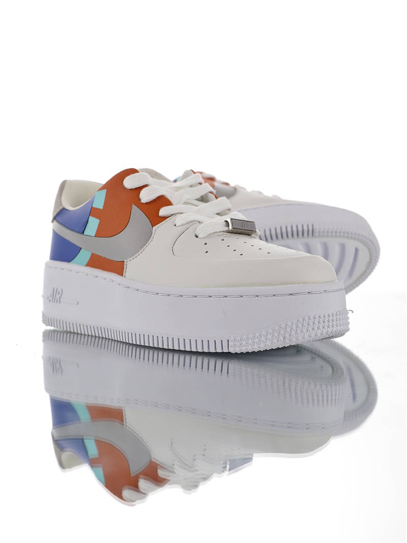 nike air force 1 - Naranjo Azul Celeste Gris Blanco