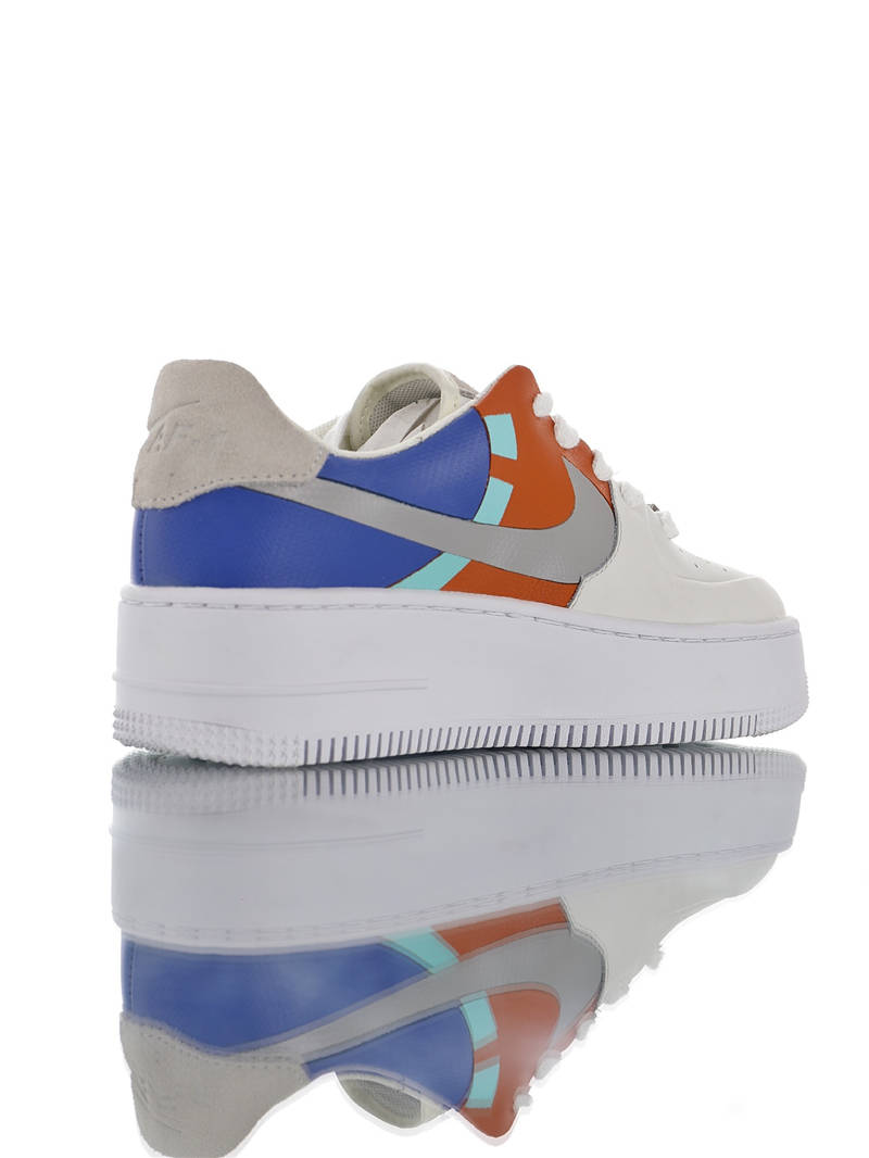 nike air force 1 - Naranjo Azul Celeste Gris Blanco