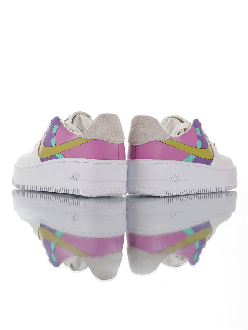 nike air force 1 - Blanco Rosado Morado Celeste Dorado