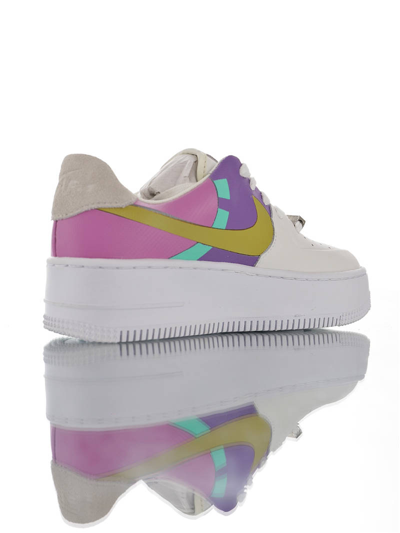nike air force 1 - Blanco Rosado Morado Celeste Dorado