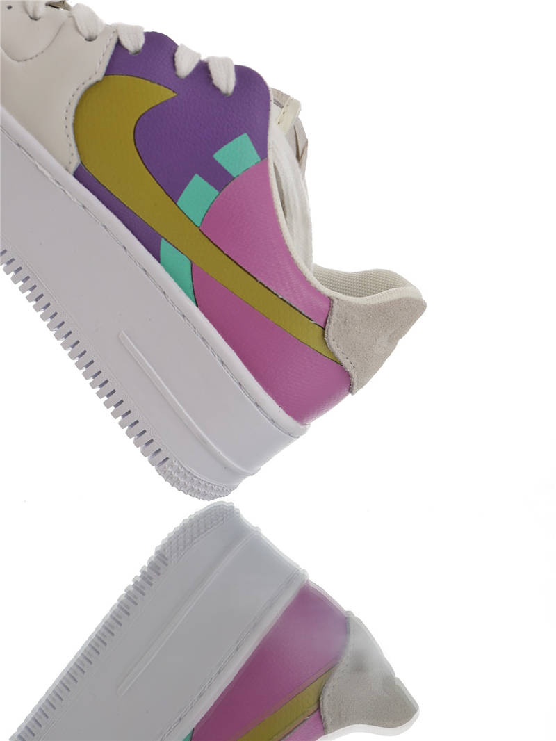 nike air force 1 - Blanco Rosado Morado Celeste Dorado