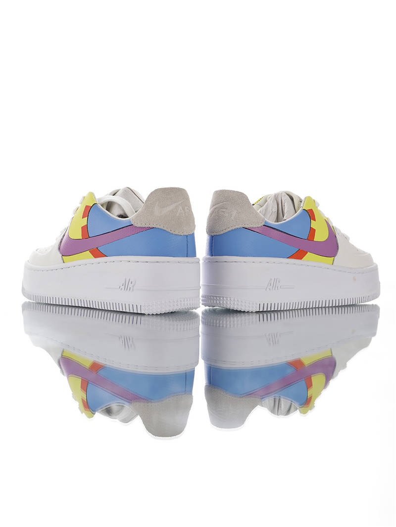 nike air force 1 - Blanco Celeste Rojo Morado Verde