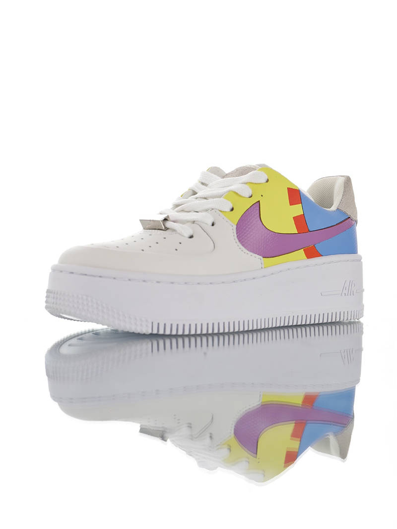 nike air force 1 - Blanco Celeste Rojo Morado Verde