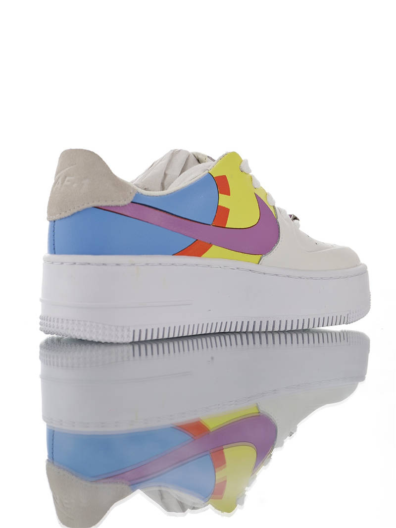 nike air force 1 - Blanco Celeste Rojo Morado Verde