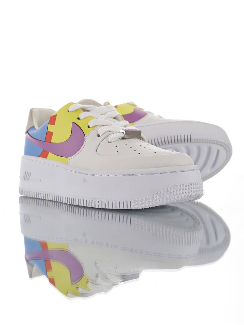 nike air force 1 - Blanco Celeste Rojo Morado Verde
